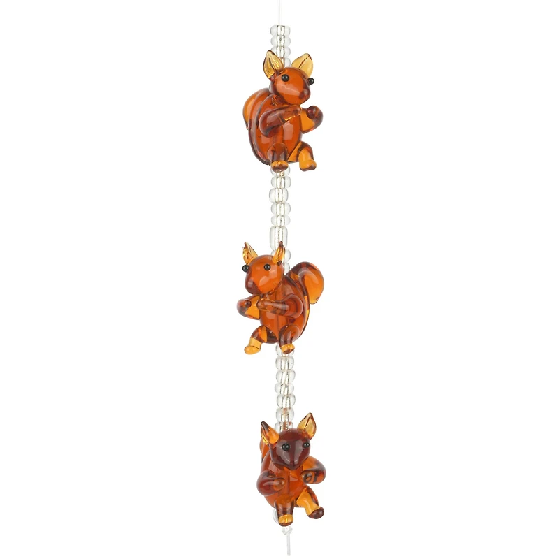 Brown Lampwork Glass Squirrel Beads by Bead Landing™
