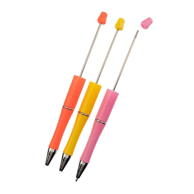 John Bead Super Cute Warm Colors 3-Piece Beadable Pen Kit