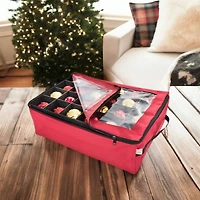 Santa's Bag 48ct. 3" Christmas Ornament Storage Box with Clear Lid