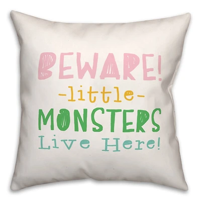 Beware Monsters Throw Pillow