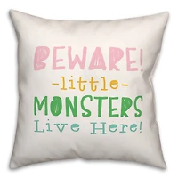 Beware Monsters Throw Pillow