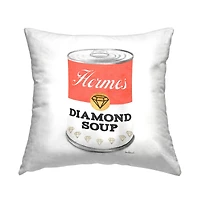 Stupell Industries Glam Pop Condensed Soup Can Red Fashion Designer Throw Pillow 18" x 18"