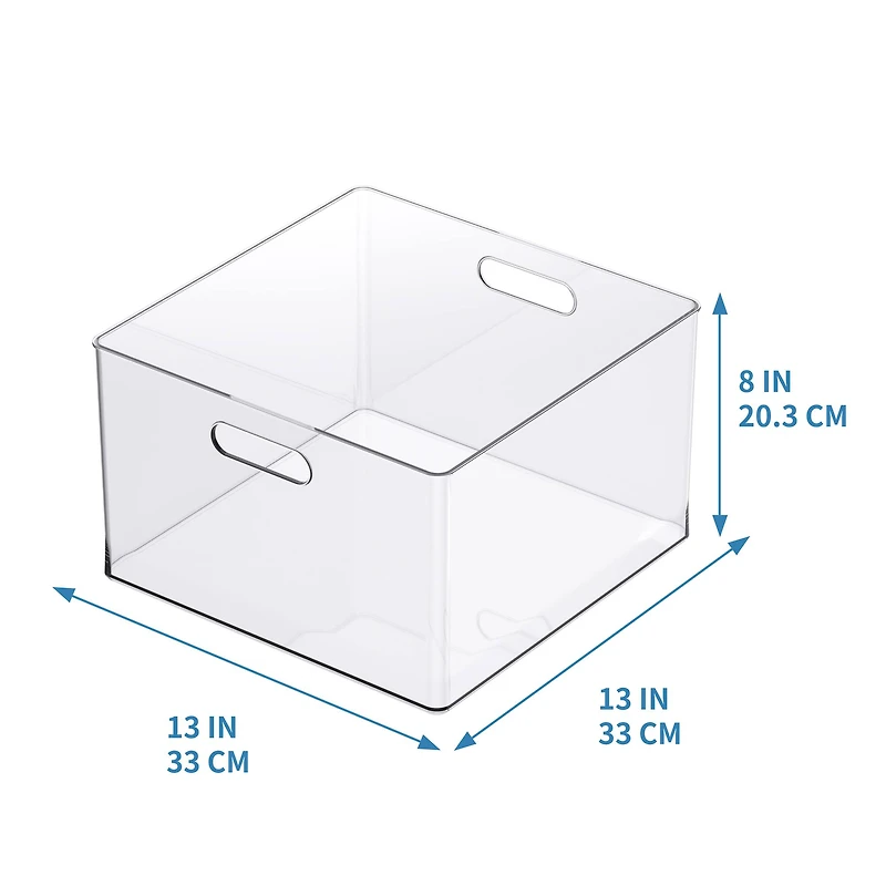 13" x 13" Clear Storage Bin with Handles by Simply Tidy™