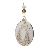Hope & Joy Glittered Glass with Wood Beads Ornament Set