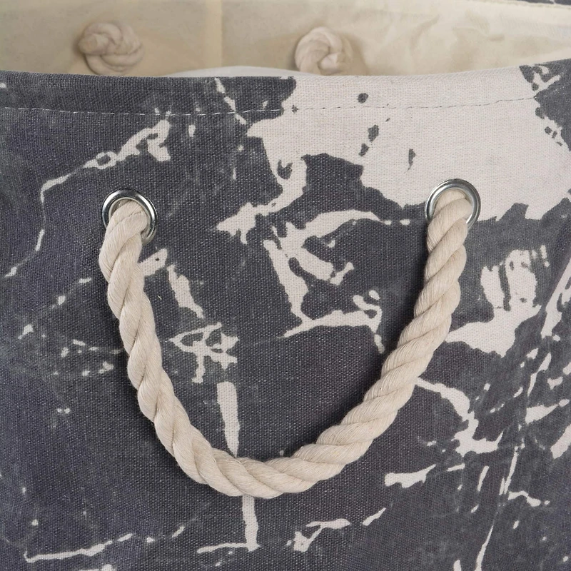 DII® Medium Rectangle Marble Black Polyester Bin