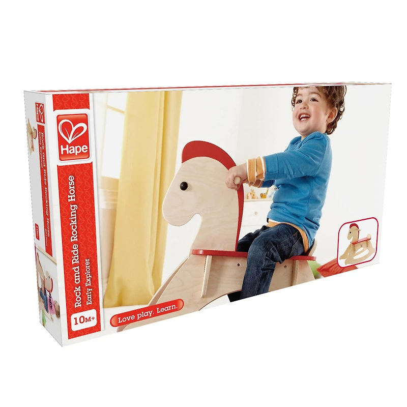 Hape Rock & Ride Beige Wooden Rocking Horse