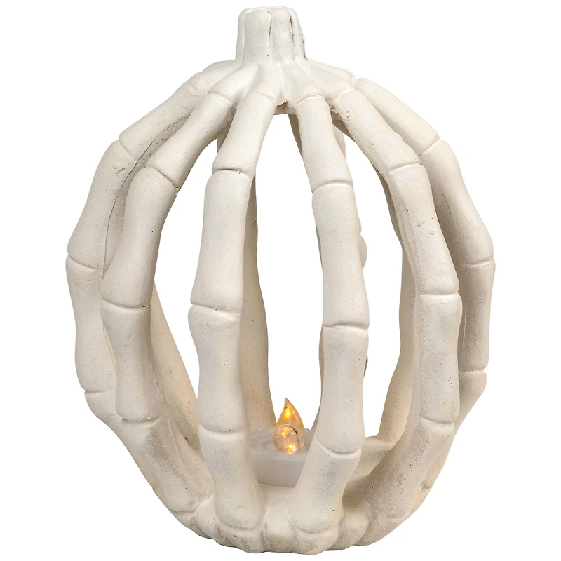 7" LED Lighted Skeleton Pumpkin