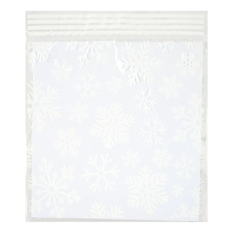 White Snowflakes Zipper Treat Bags, 24ct. by Makery™