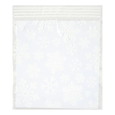 White Snowflakes Zipper Treat Bags, 24ct. by Makery™