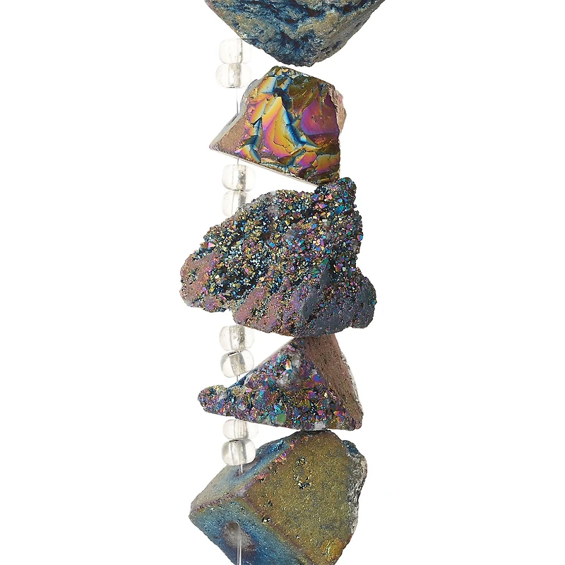 12 Pack: Sedona Dark Blue Druzy Agate Chunk Beads by Bead Landing™