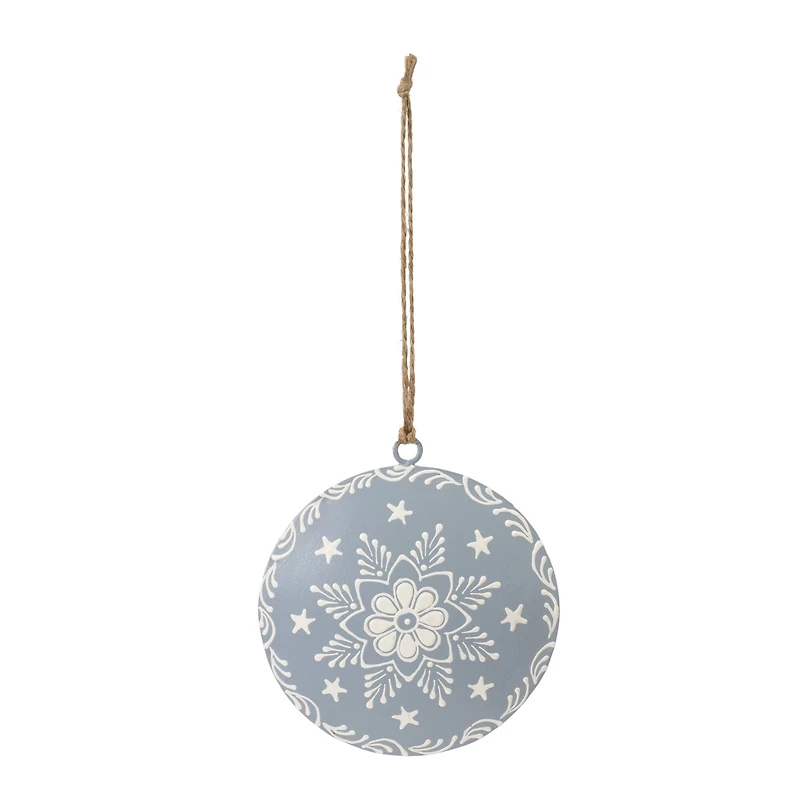 4.5" Metal Snowflake Disc Ornaments, 12ct.
