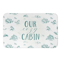Designs Direct Snowy Town Teal Cozy Cab Bath Mat, 34" x 21"