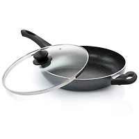 Oster Pallermo 3.5qt. Charcoal Aluminum Nonstick Sauté Pan with Lid