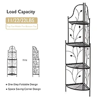 Glitzhome® 4ft. Metal 4-Tiered Corner Shelf Stand