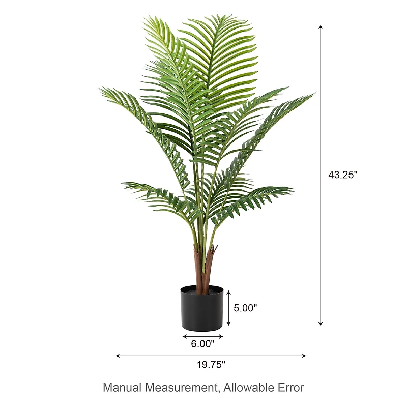 Glitzhome® 3.5ft. Potted Faux Areca Palm Tree