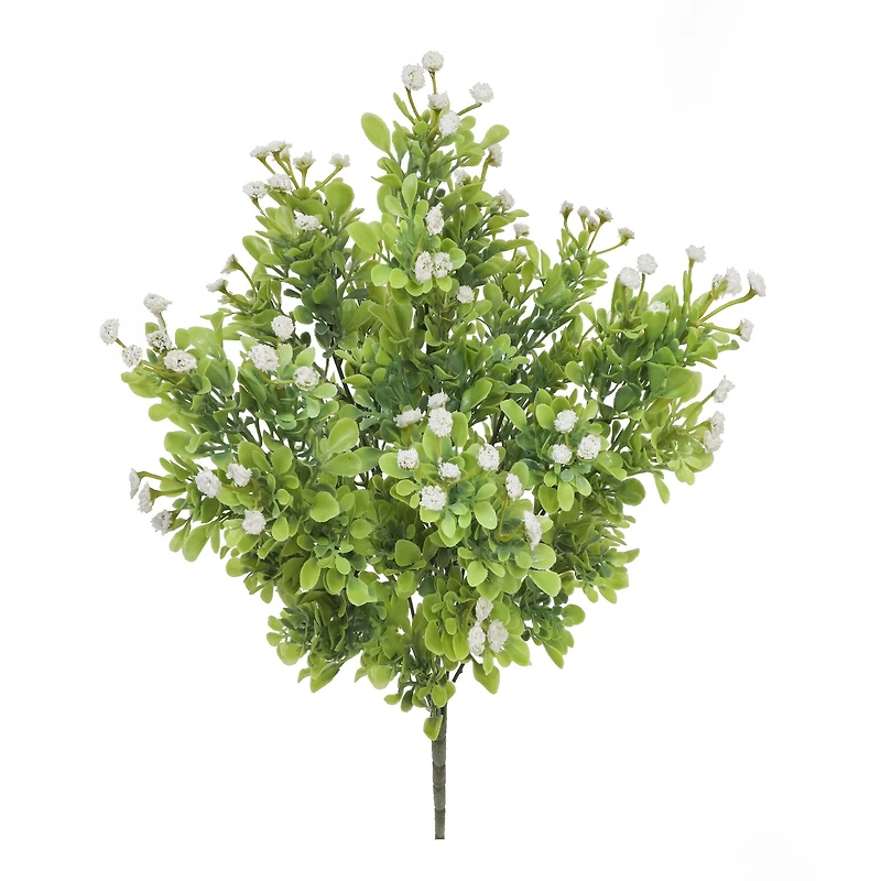 19" Cream Baby's Breath & Boxwood Bush by Ashland®