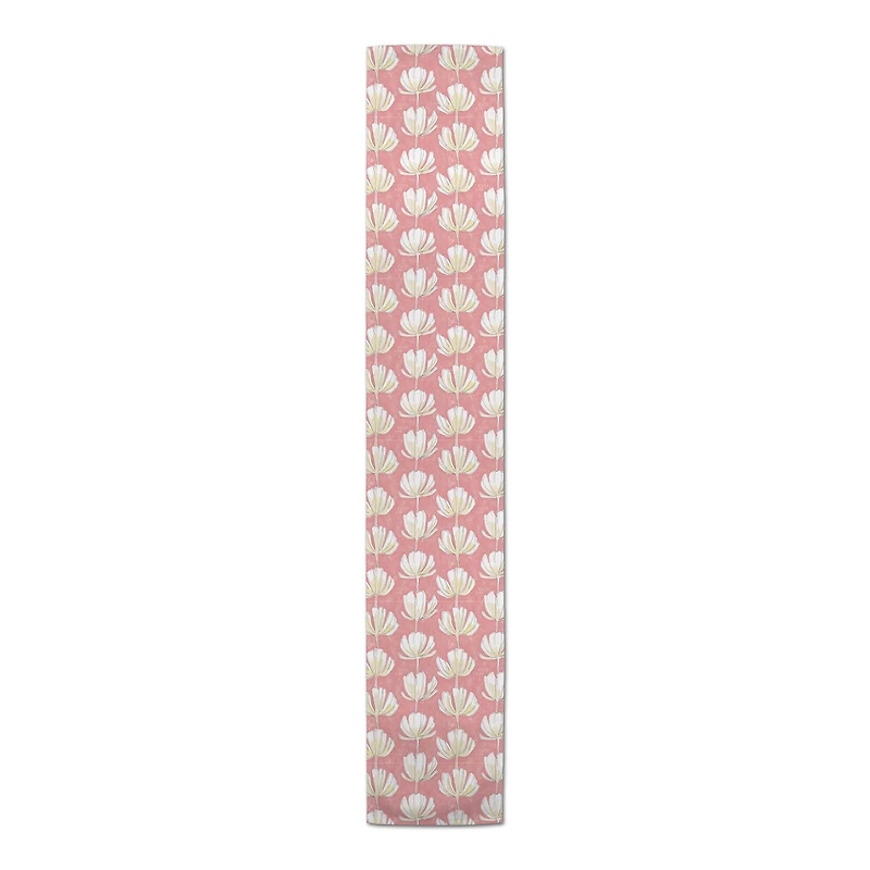 Pink Floral Pattern 16" x 90" Cotton Twill Runner