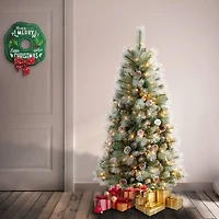 4.5ft. Pre-Lit Perry Hard Needle Artificial Christmas Tree, Clear Lights