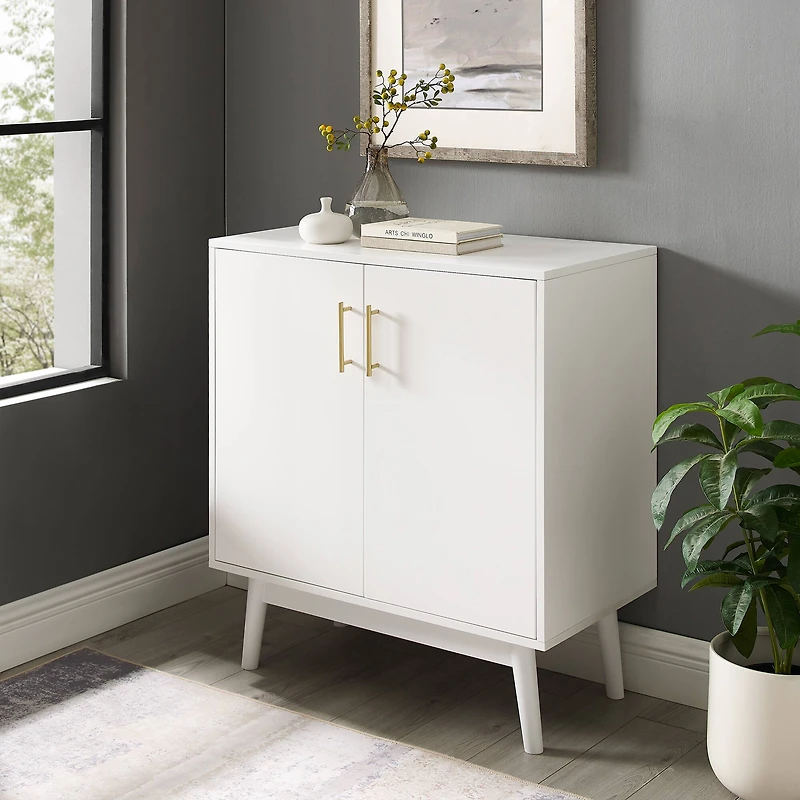 Walker Edison White Mid-Century Modern Accent Cabinet
