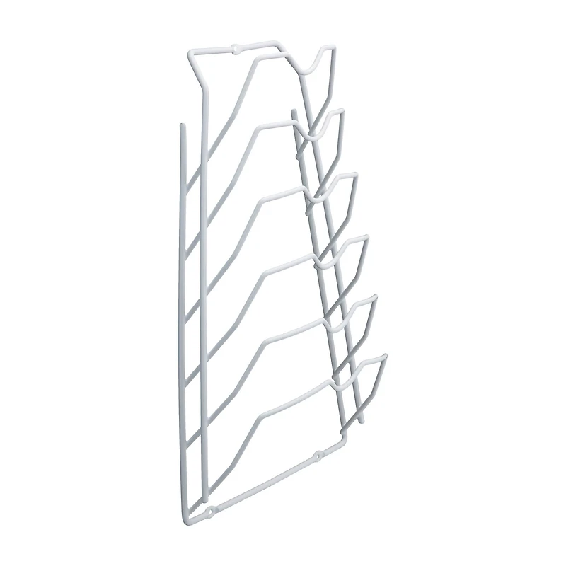 Organize It All White 6 Section Cabinet Door Lid Rack