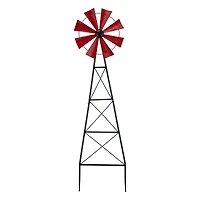 Glitzhome® 3.5ft Red Metal Wind Spinner Yard Stake