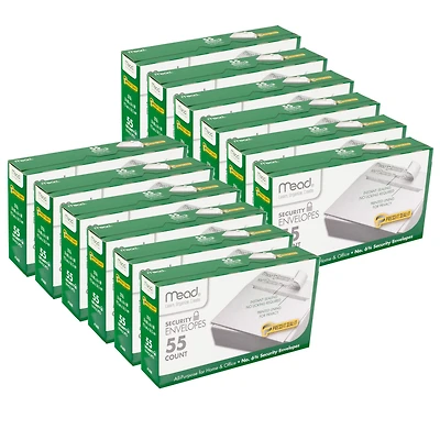 Mead® Press-It Seal-It® #6 3/4 Security Envelopes, 12 Packs of 55