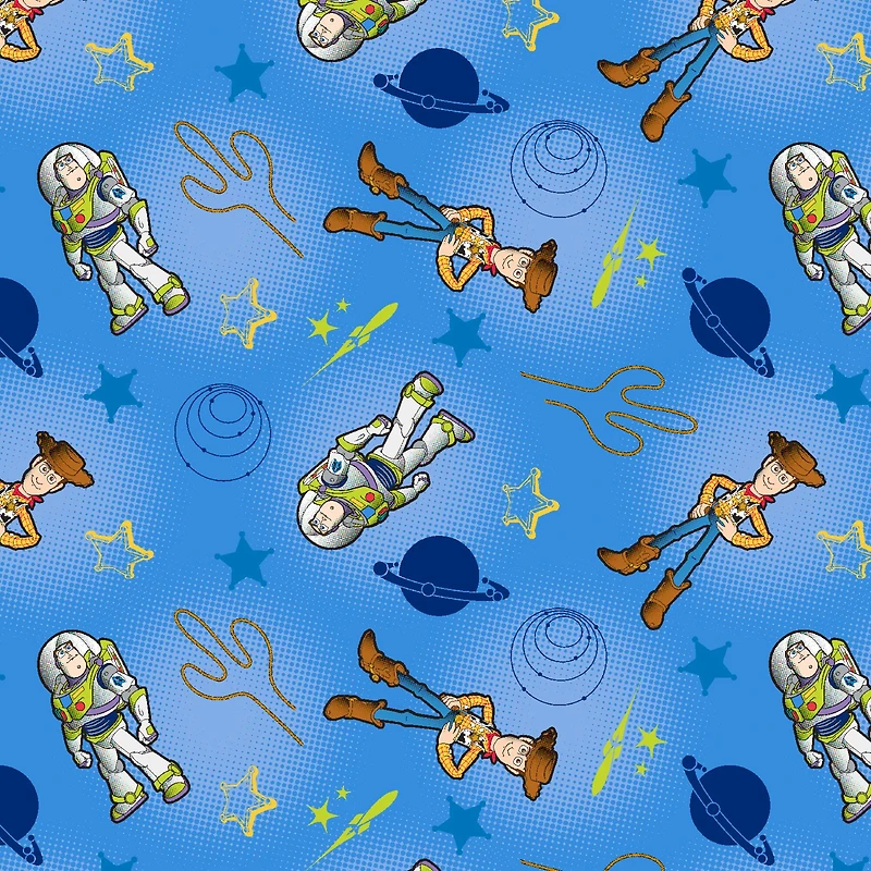 Disney® Pixar Toy Story Buzz & Woody Blue Cotton Fabric