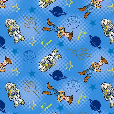 Disney® Pixar Toy Story Buzz & Woody Blue Cotton Fabric