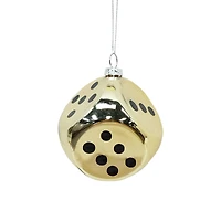 3.25" Gold Dice Glass Ornament by Ashland®