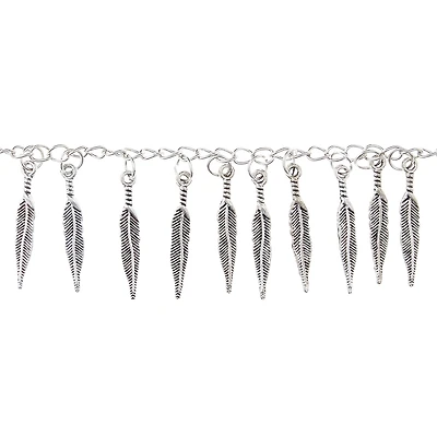 12 Pack: Silver Plated Feather Charms, 25mm by Bead Landing™