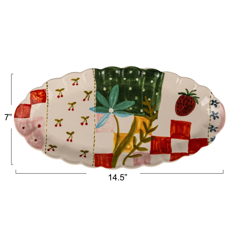 Hello Honey® 14.5" Picnic Daydream Stoneware Platter