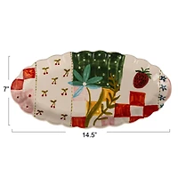 Hello Honey® 14.5" Picnic Daydream Stoneware Platter