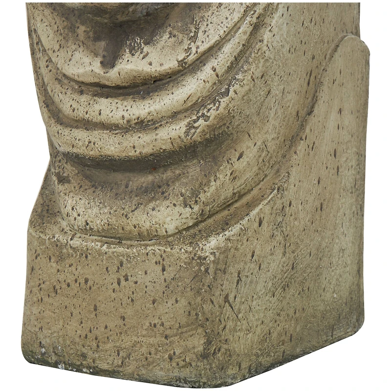 37" Gray Face Totem Sculpture