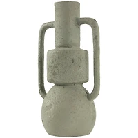 16" Light Gray Paper Mache Textured Vase
