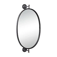 29" Oval Wood Wall Mirror
