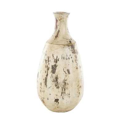 Brown Ceramic Antique Style Distressed Vase