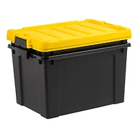 IRIS® 78.5qt. Black Store-It-All Utility Totes with Yellow Buckle Lids, 2ct.