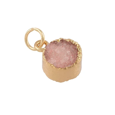 Round Blush Dyed Quartz Charm by Bead Landing™