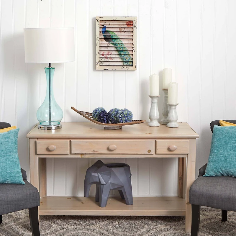 Peacock Window Shutter Wall Décor