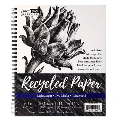Pro Art® Premium Wire-Bound Recycled Sketch Pad