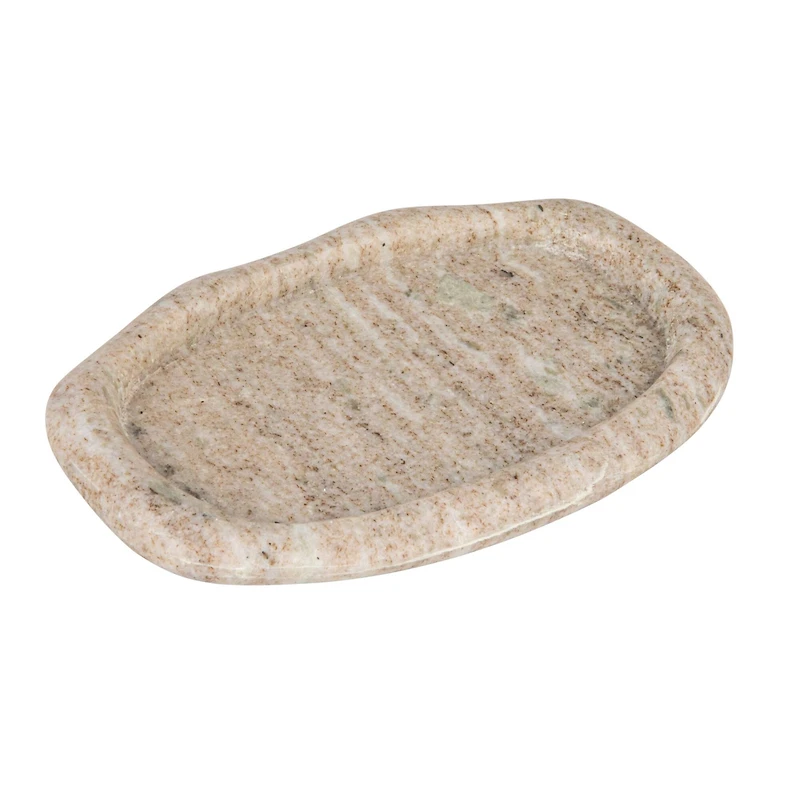 Hello Honey® 8" Beige Oval Marble Serving Tray