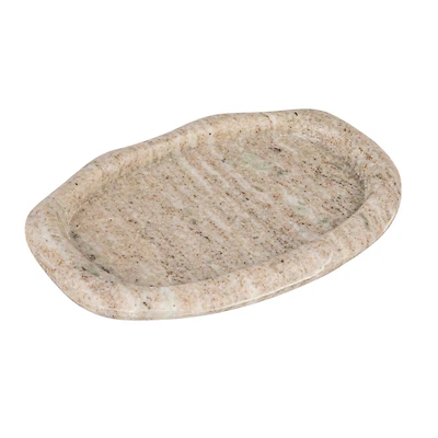 Hello Honey® 8" Beige Oval Marble Serving Tray