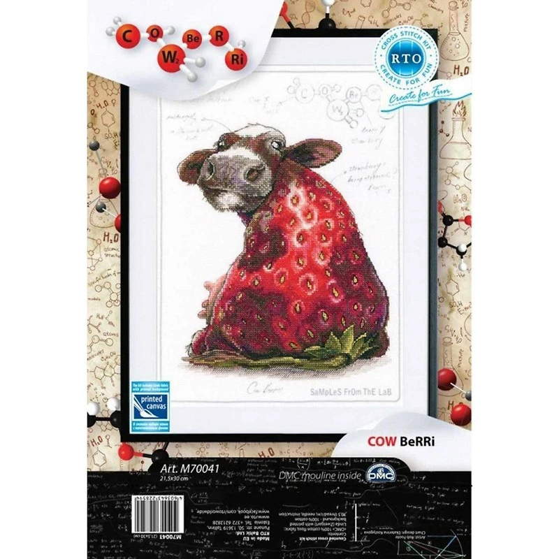 RTO Cross-stitch Kit with printed background "Cow Berry"