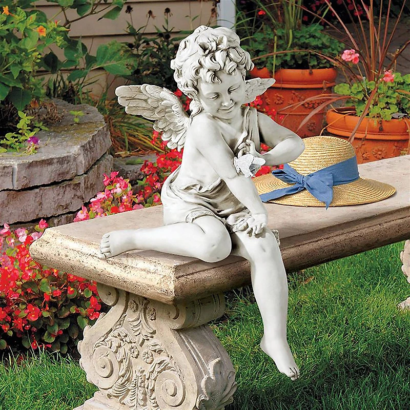 Design Toscano 25" Peaceful Presence Angel Sitter Garden Statue