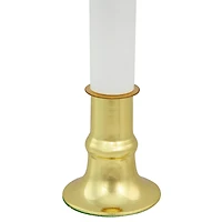 9" White & Gold Christmas Candle Lamp with Timer