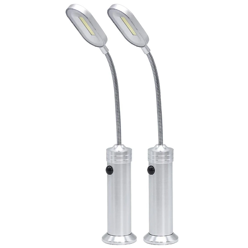 Sorbus Metallic Silver LED Magnetic Base Light, 2ct.