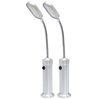 Sorbus Metallic Silver LED Magnetic Base Light, 2ct.