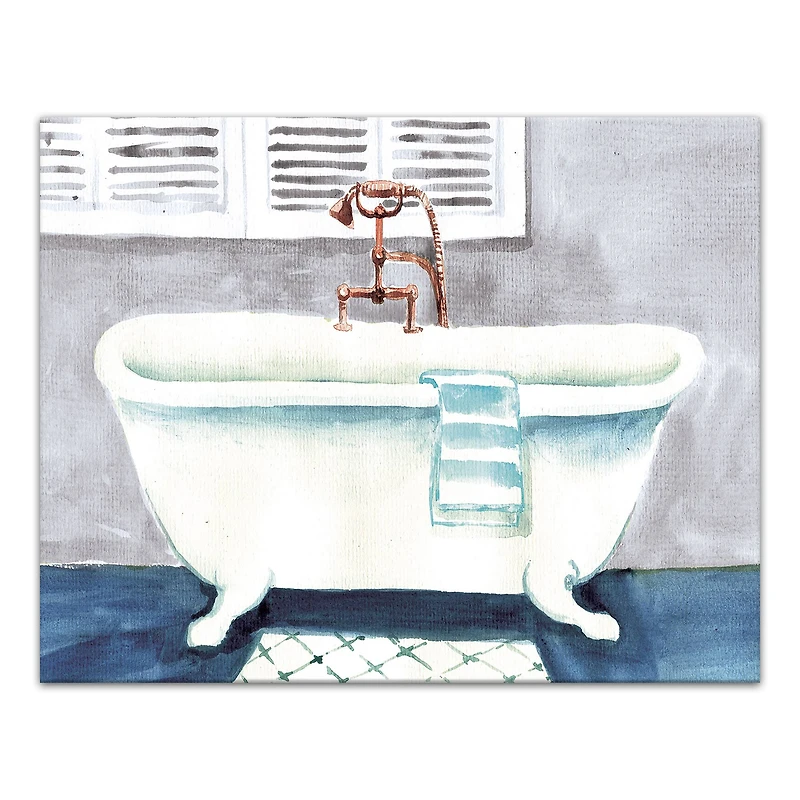 Clawfoot Bathtub 14" x 11" Canvas Wall Art