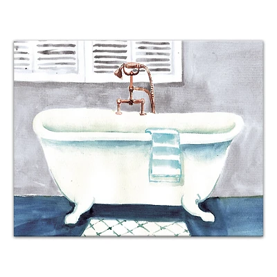 Clawfoot Bathtub 14" x 11" Canvas Wall Art