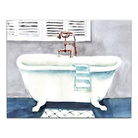 Clawfoot Bathtub 14" x 11" Canvas Wall Art